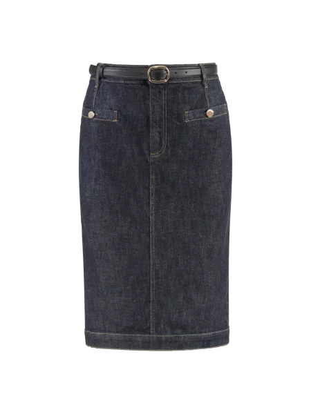 Spódnica jeansowa Self-portrait niebieska