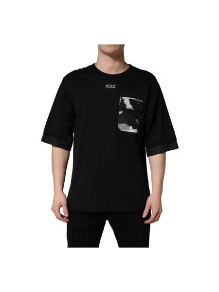 Koszulka Dolce And Gabbana w kamuflażu z logo czarna