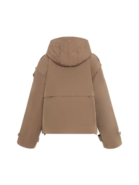 Krótka parka Urbancode z kapturem brązowa