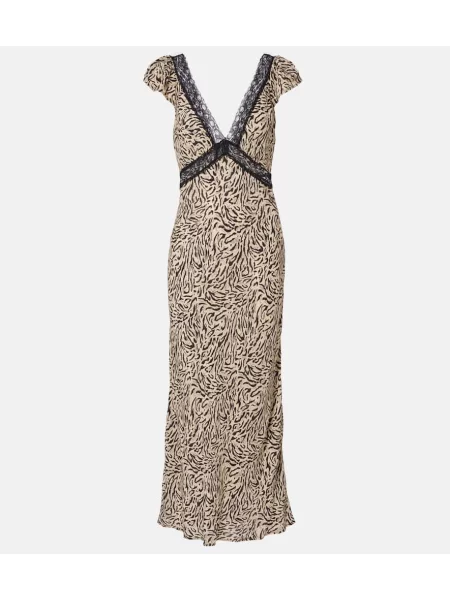 Rochie midi Rixo cu broderie până la genunchi de costum negru