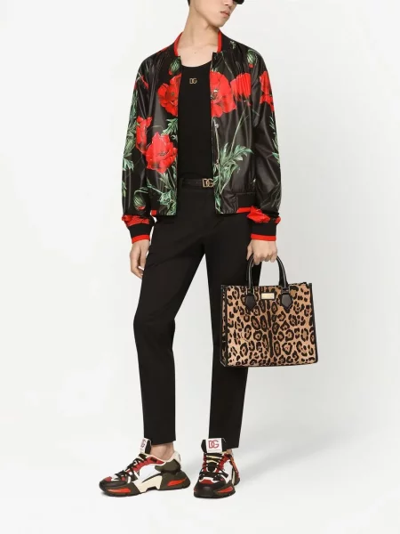 Geantă Dolce & Gabbana cu imagine cu model leopard maro