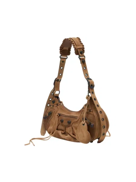 Torebka crossbody Balenciaga skórzana brązowa