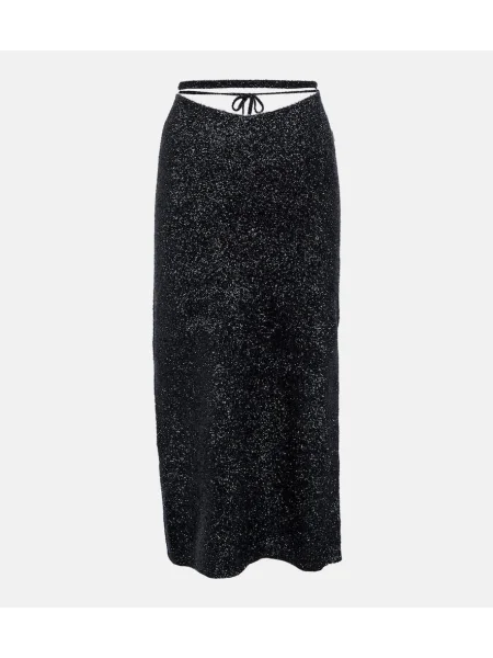 Fustă tip creion Rotate Birger Christensen tricotate până la genunchi albastru