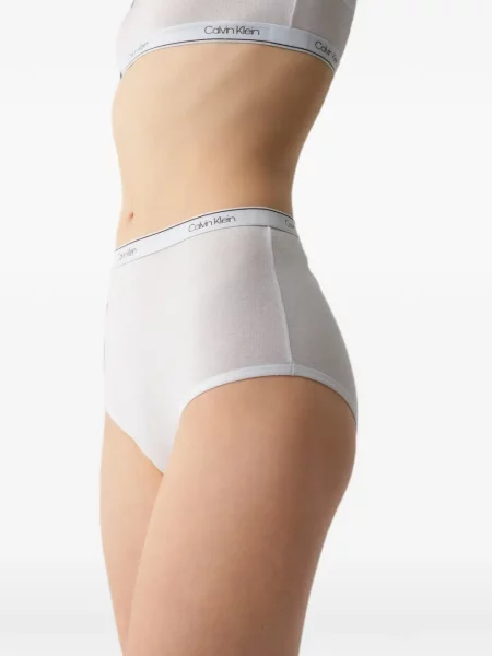 Chiloți briefs Calvin Klein cu talie înaltă cu autograf alb