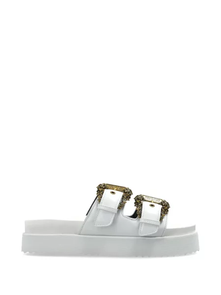 Sandale Versace Jeans Couture cu platformă cu cataramă cu bretele alb