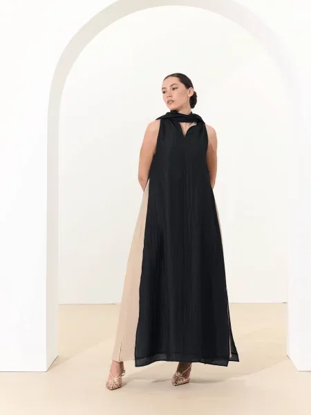 Сукня максі a LOT чорний/бежевий модал чорна