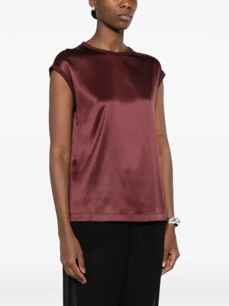 Top Brunello Cucinelli din satin roșu