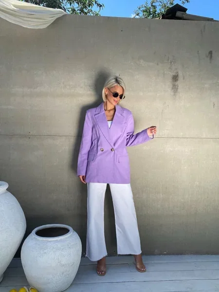 Лляний Блейзер Milirud бузковий