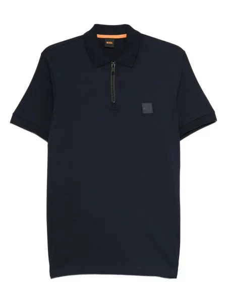 Tricou polo Boss cu autograf albastru