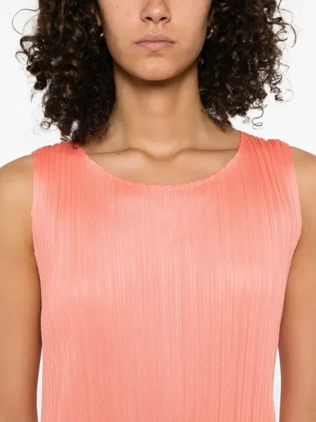 Плисирана костюм миди рокля Pleats Please Issey Miyake до коляното оранжево