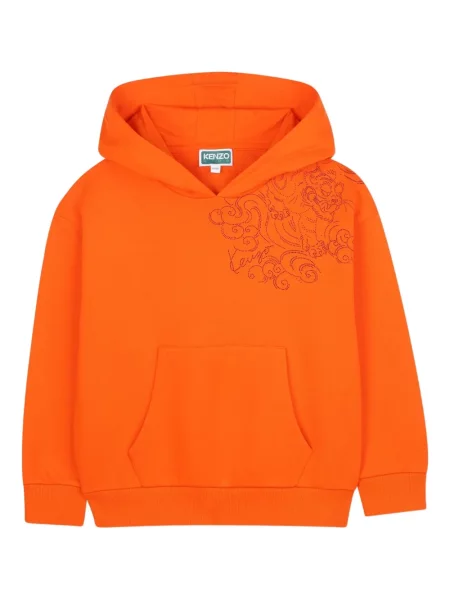 Bluza z kapturem dziecięca Kenzo pomarańczowa