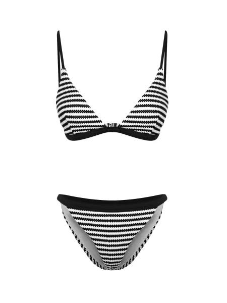 Trendyol Costum de baie două piese negru alb