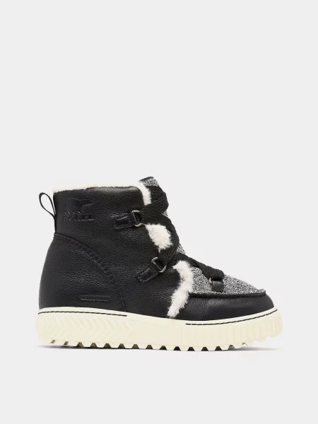 Кожаные дутики Sorel черные