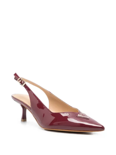Pantofi cu toc Guess slingback cu autograf roșu
