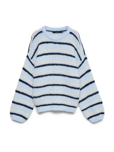 VERO MODA Pulover VMMAYBE crem / deschis / închis albastru