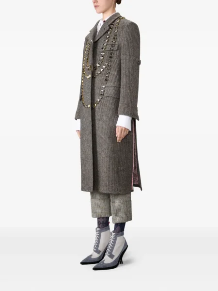 Pledas paltas Thom Browne su kristalais pilka