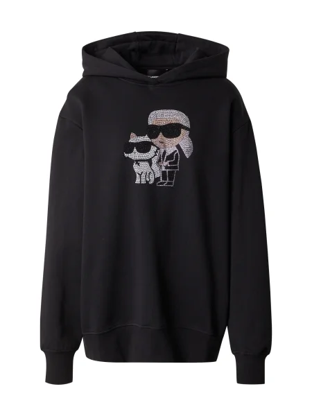 Karl Lagerfeld Megztinis be užsegimo Ikon smėlio / juoda balta