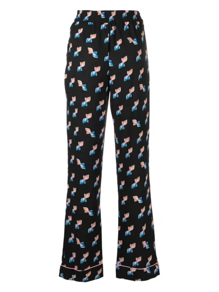 Raštuotos kelnės Dvf Diane Von Furstenberg juoda