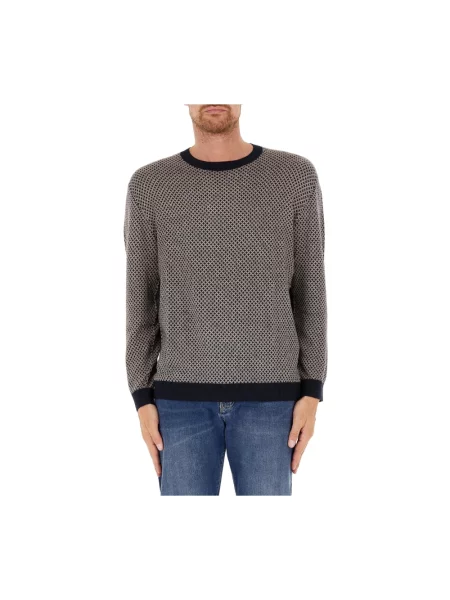 Sweter Armani Exchange z nadrukiem brązowy