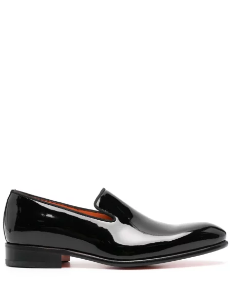 Pantofi loafer Santoni din piele negru