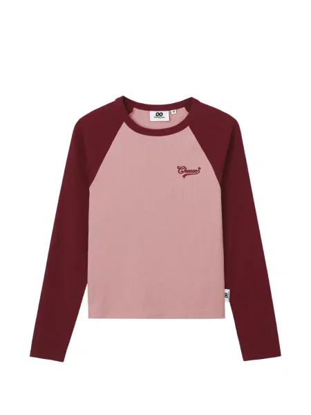 Tricou Chocoolate lung cu nervuri roz