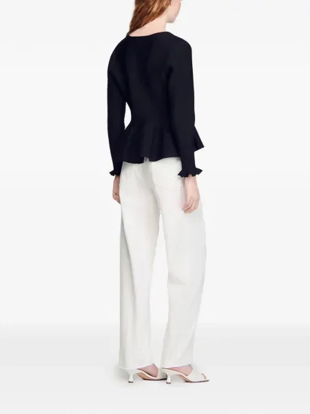 Cu peplum cardigan Sandro negru