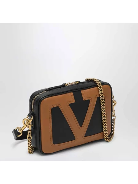 Lniana torba crossbody Valentino Garavani czarna