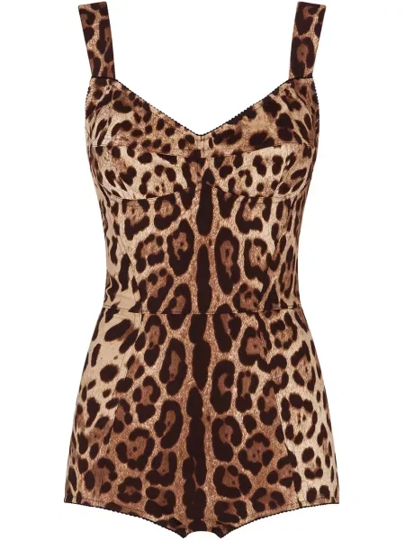 Body Dolce & Gabbana cu imagine cu model leopard maro