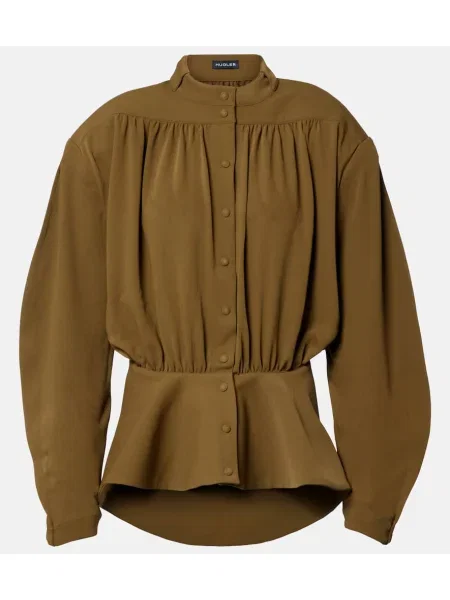 Bluză Mugler din țesătură twill verde