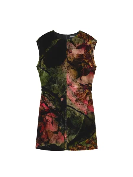 Desigual Rochie Desigual x M. C. Lacroix verde închis / roșu / roșu pastel negru