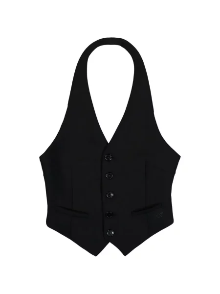 Vestă Vetements cu gât halter negru