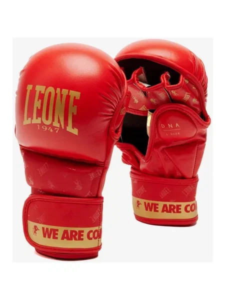 Rękawice Leone DNA MMA złote S czerwone