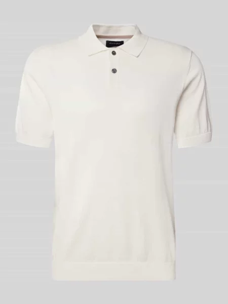 Koszulka polo w dzianinowym wyglądzie krój regular fit Christian Berg Men białe