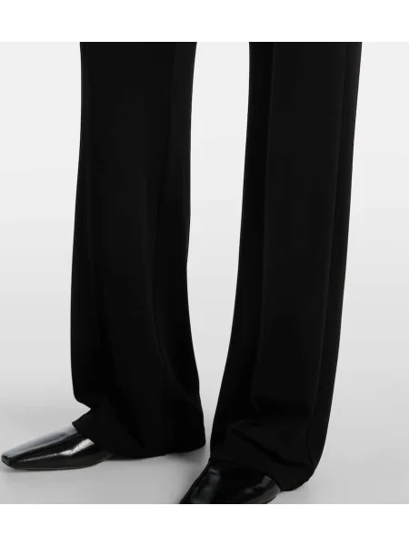 Pantaloni Max Mara cu talie înaltă din jerseu maro