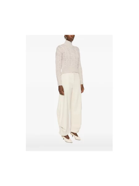 Sweter Max Mara Studio z kaszmiru beżowy