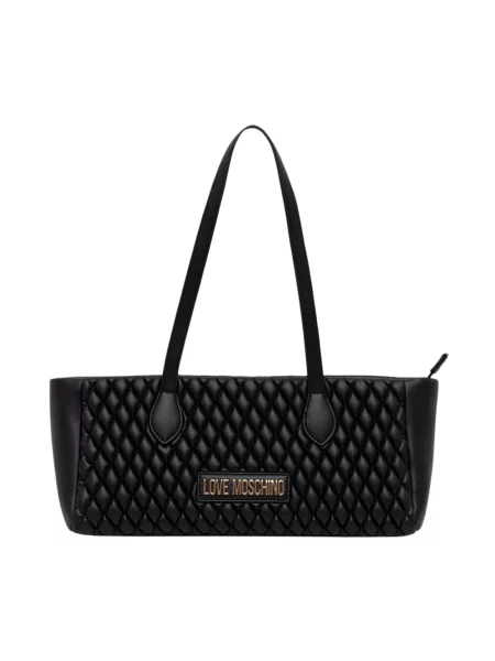 Love Moschino torebka bagietka z imitacji skóry czarna