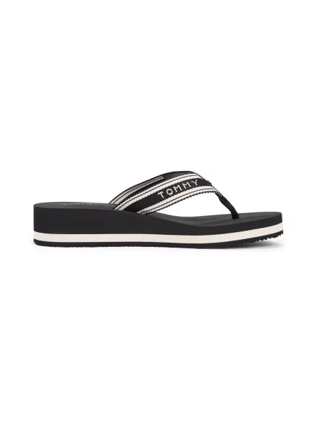 Papuci Tommy Hilfiger cu imagine negru