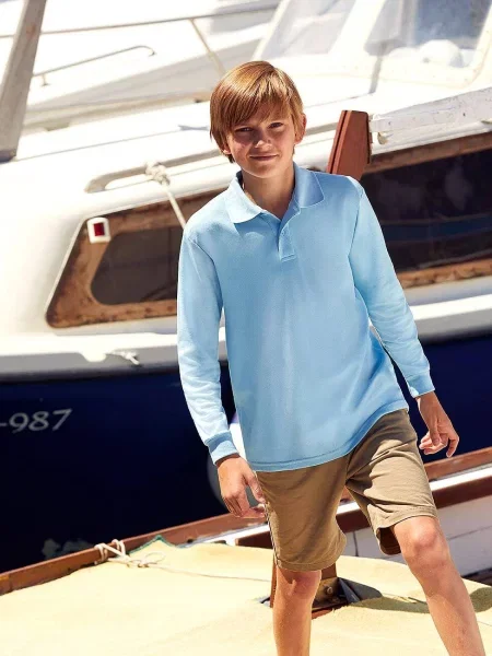 Tricou polo copii Fruit Of The Loom albastru