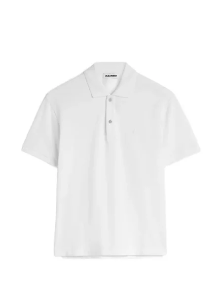 Scurt tricou polo Jil Sander alb