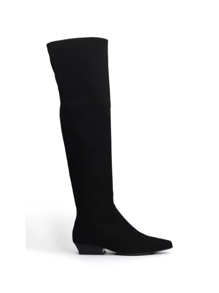 Botine Julie Dee din piele de căprioară negru