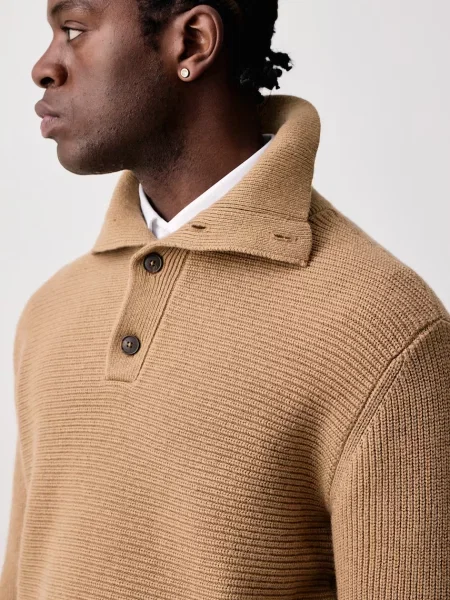 Calvin Klein pulóver férfi gyapjú hozzáadásával bézs
