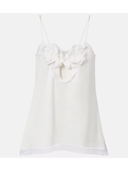 Maiou Magda Butrym din satin cu model floral alb