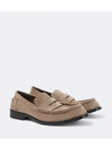 Pantofi loafer Loewe din piele de căprioară maro