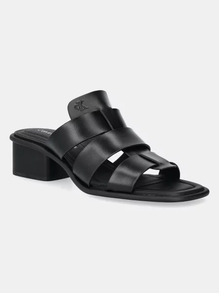 Natikači Calvin Klein Jeans HEEL SQUARE MG LTH črna