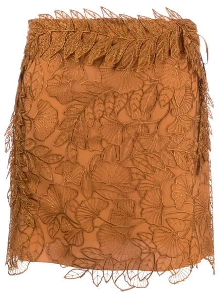 Fusta mini Alberta Ferretti cu model floral din dantelă