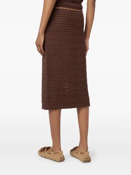 Fustă Tod's tricotate maro