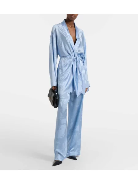 Rochie Balenciaga de mătase de costum albastru