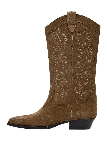 Bershka Cizme de cowboy coniac maro
