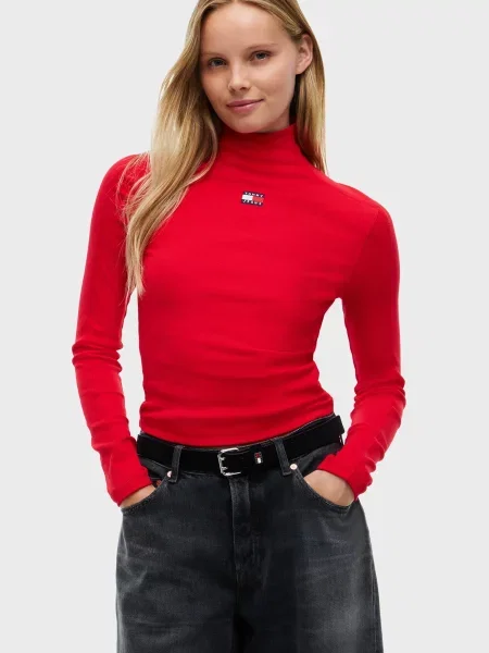 Лонгслів Tommy Jeans червоний