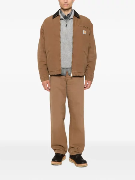 Manšestrová s límcem košilová bunda Carhartt Wip hnědá
